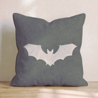 Cream Bat Silhouette Throw Pillow - Hillcroft Home
