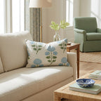 Cream Ornate Floral Throw Pillow - Hillcroft Home