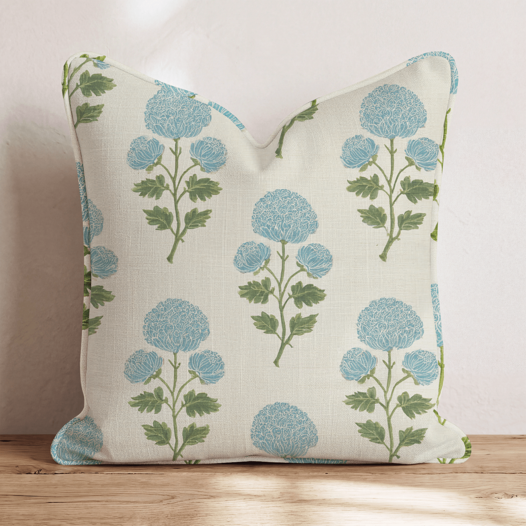 Cream Ornate Floral Throw Pillow - Hillcroft Home