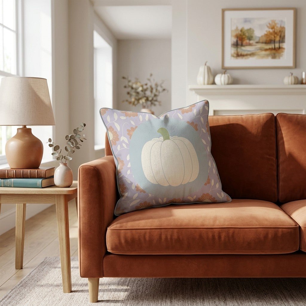 Cream Pumpkin Floral Throw Pillow - Hillcroft Home
