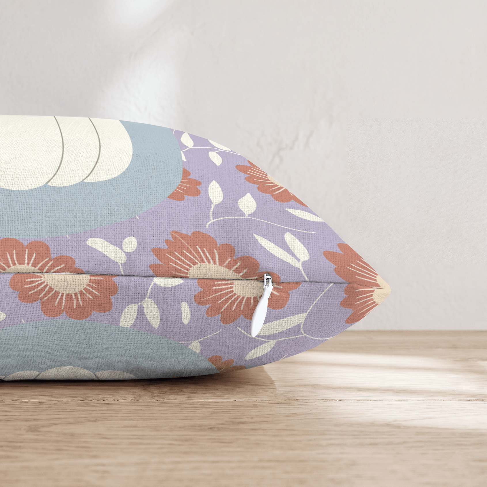 Cream Pumpkin Floral Throw Pillow - Hillcroft Home