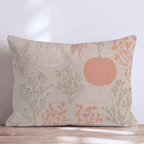 Cream Pumpkin on Linen Throw Pillow - Hillcroft Home