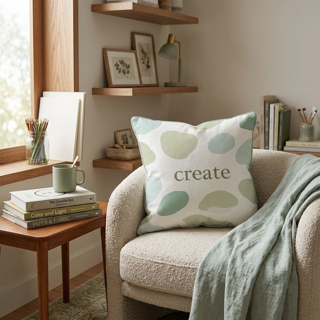 Create Abstract Green Throw Pillow - Hillcroft Home