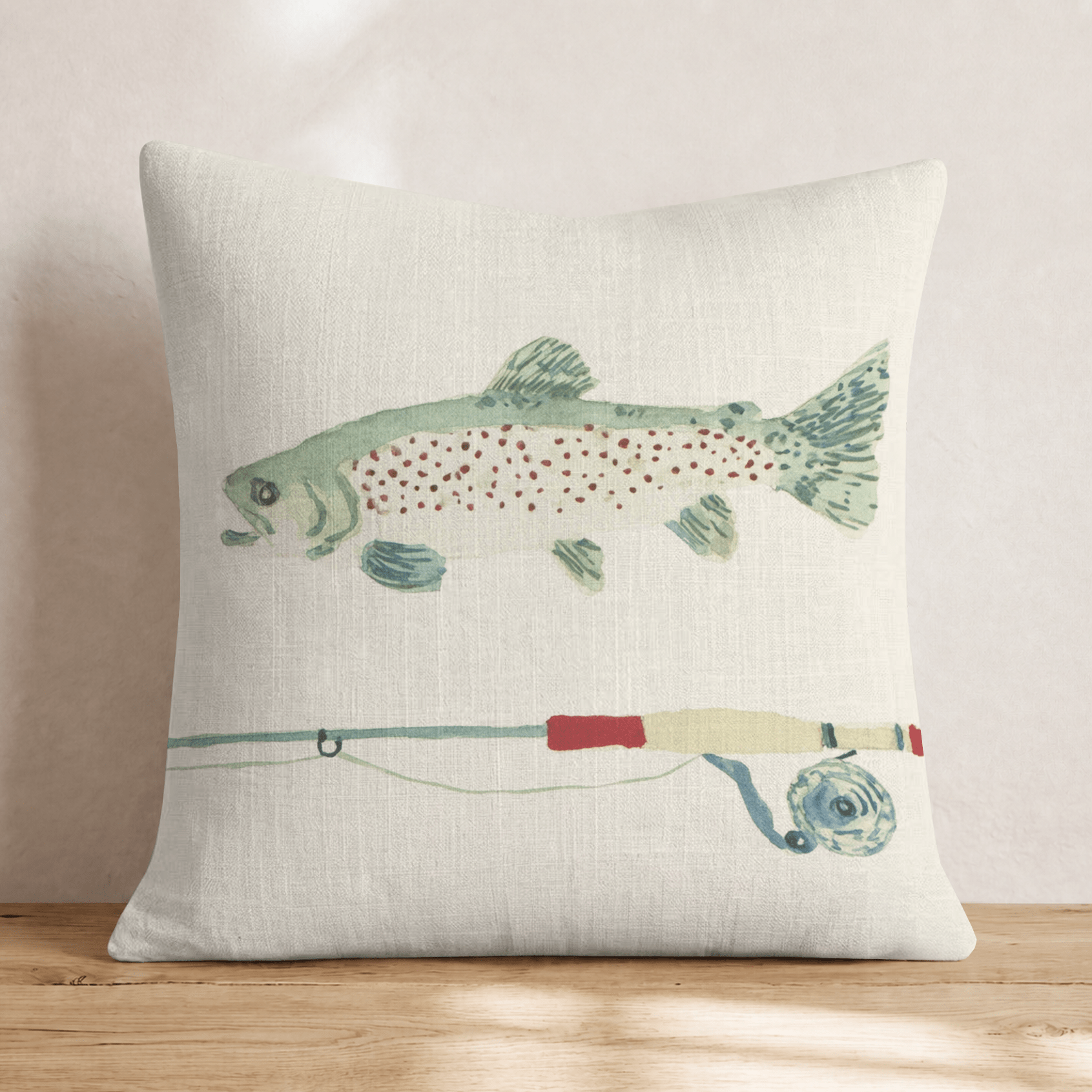Creek Fly Fishing Throw Pillow - Hillcroft Home