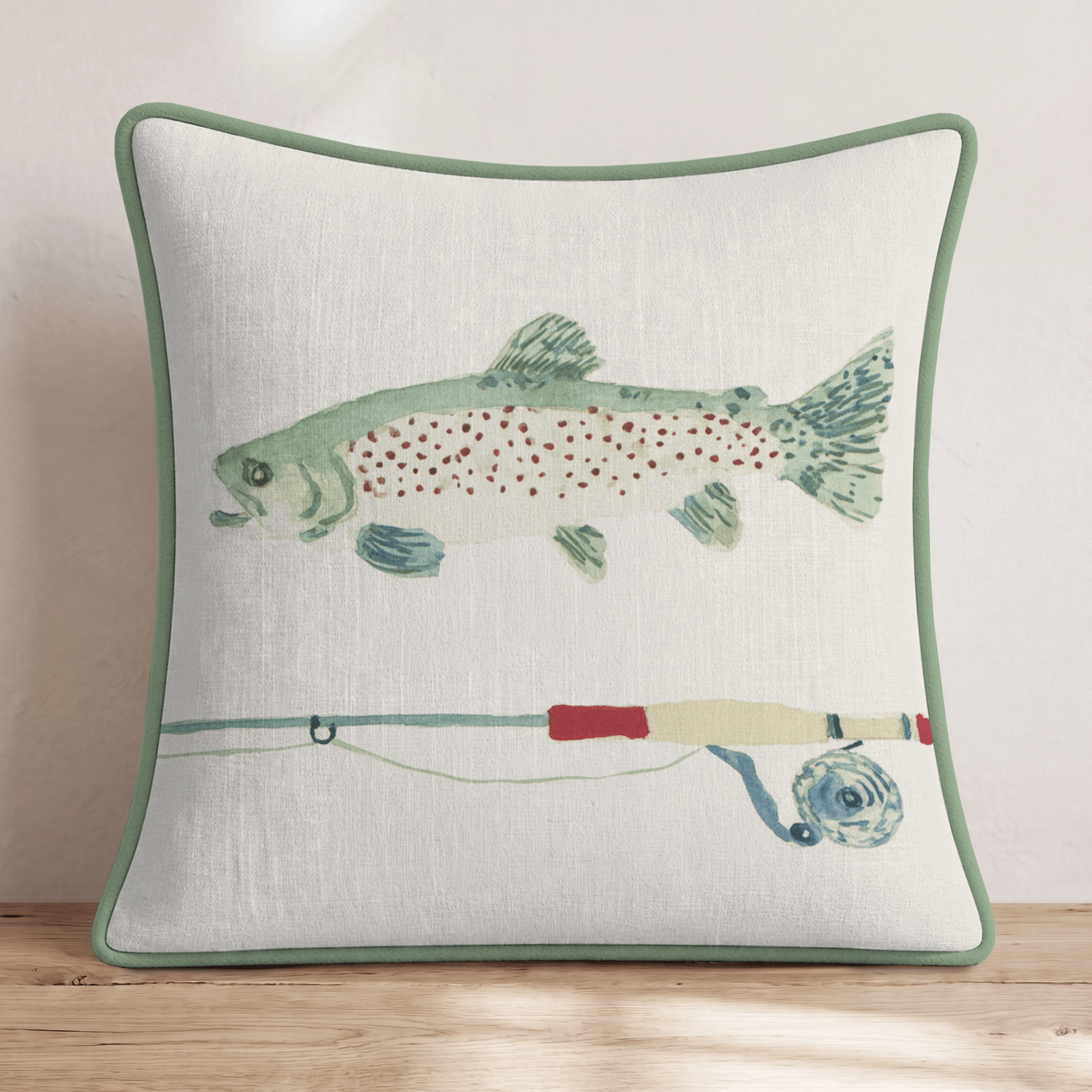 Creek Fly Fishing Throw Pillow - Hillcroft Home