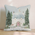 Crescent Moon Stone Cottage Throw Pillow - Hillcroft Home