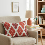 Crimson Argyle Throw Pillow - Hillcroft Home