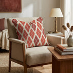 Crimson Argyle Throw Pillow - Hillcroft Home