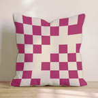 Crimson Cream Bold Check Throw Pillow - Hillcroft Home