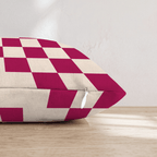 Crimson Cream Bold Check Throw Pillow - Hillcroft Home