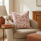 Crimson Maple Vine Toile Throw Pillow - Hillcroft Home