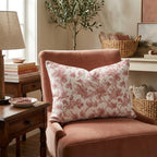 Crimson Maple Vine Toile Throw Pillow - Hillcroft Home