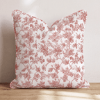 Crimson Maple Vine Toile Throw Pillow - Hillcroft Home