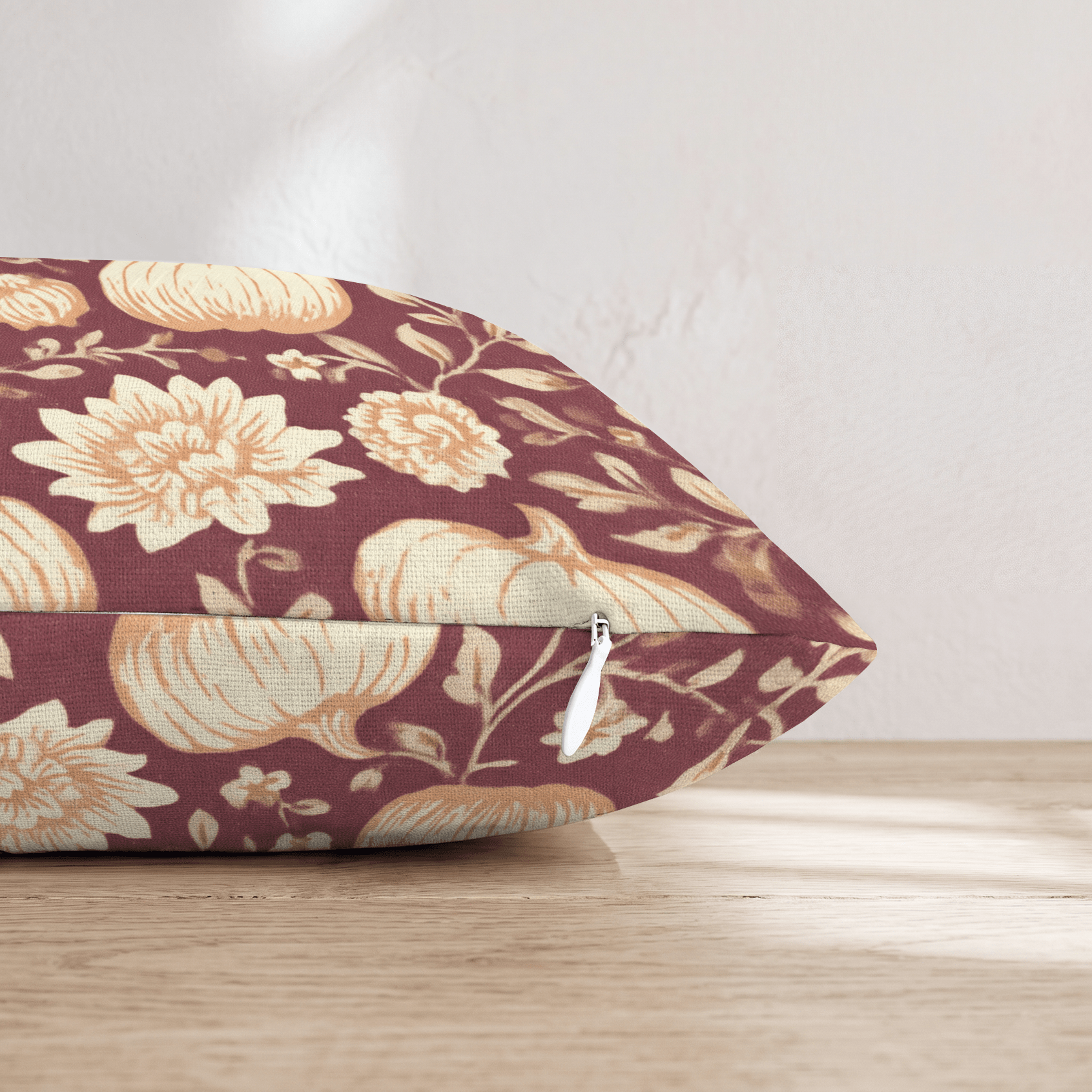 Crimson Pumpkin Toile Throw Pillow - Hillcroft Home
