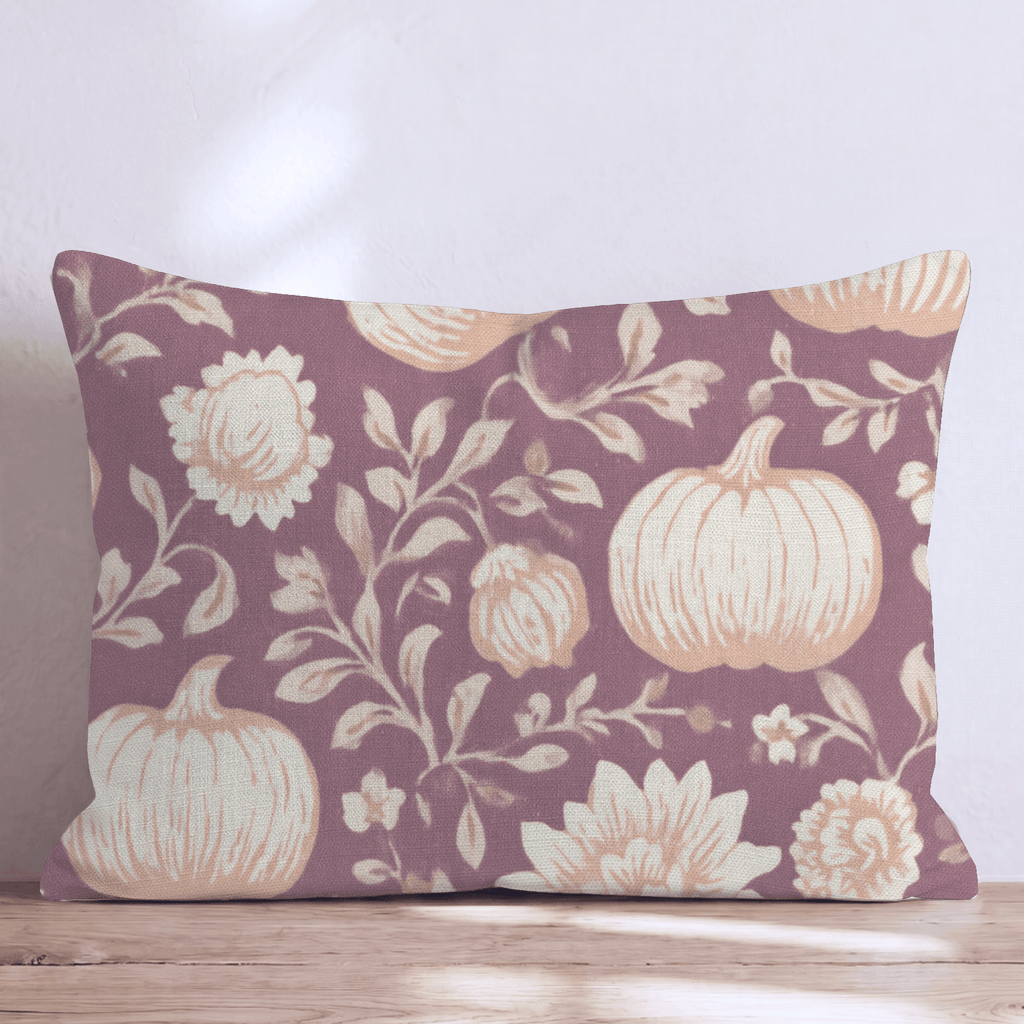 Crimson Pumpkin Toile Throw Pillow - Hillcroft Home