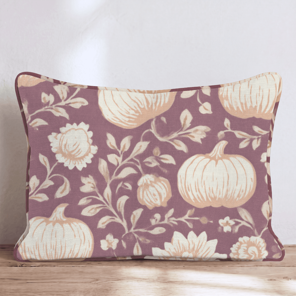 Crimson Pumpkin Toile Throw Pillow - Hillcroft Home