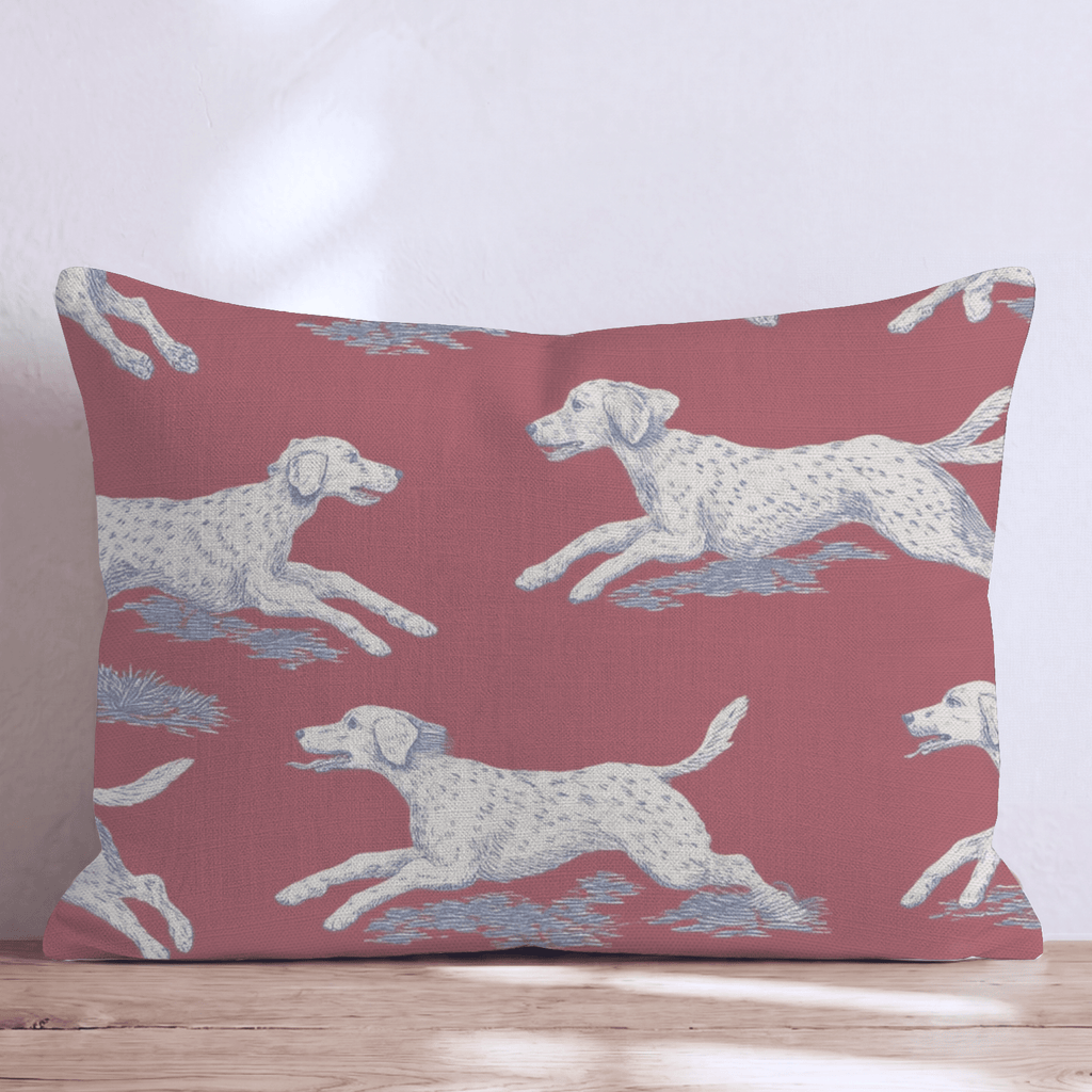 Crimson Run Pointer Throw Pillow - Hillcroft Home
