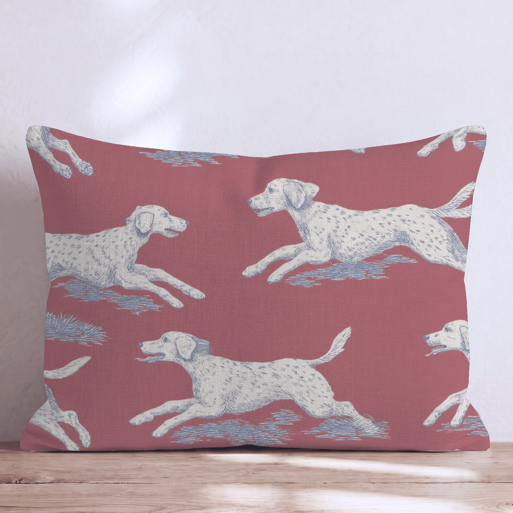 Crimson Run Pointer Throw Pillow - Hillcroft Home