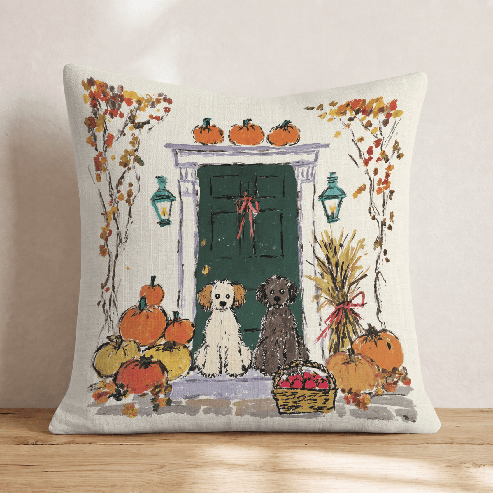 Crimson Stroll Throw Pillow - Hillcroft Home