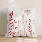 Crimson Wild Stems Throw Pillow - Hillcroft Home