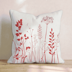 Crimson Wild Stems Throw Pillow - Hillcroft Home