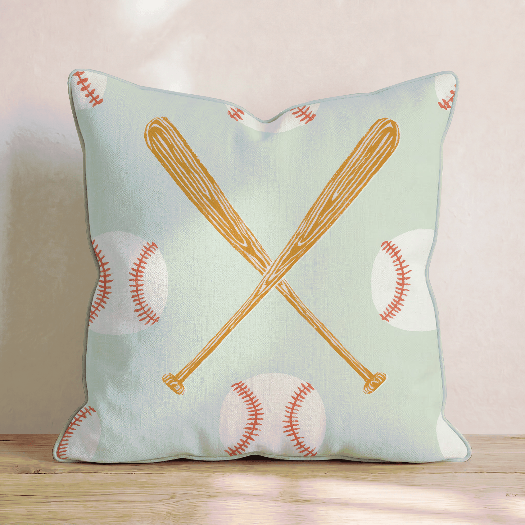 Criss Cross Bats Throw Pillow - Hillcroft Home