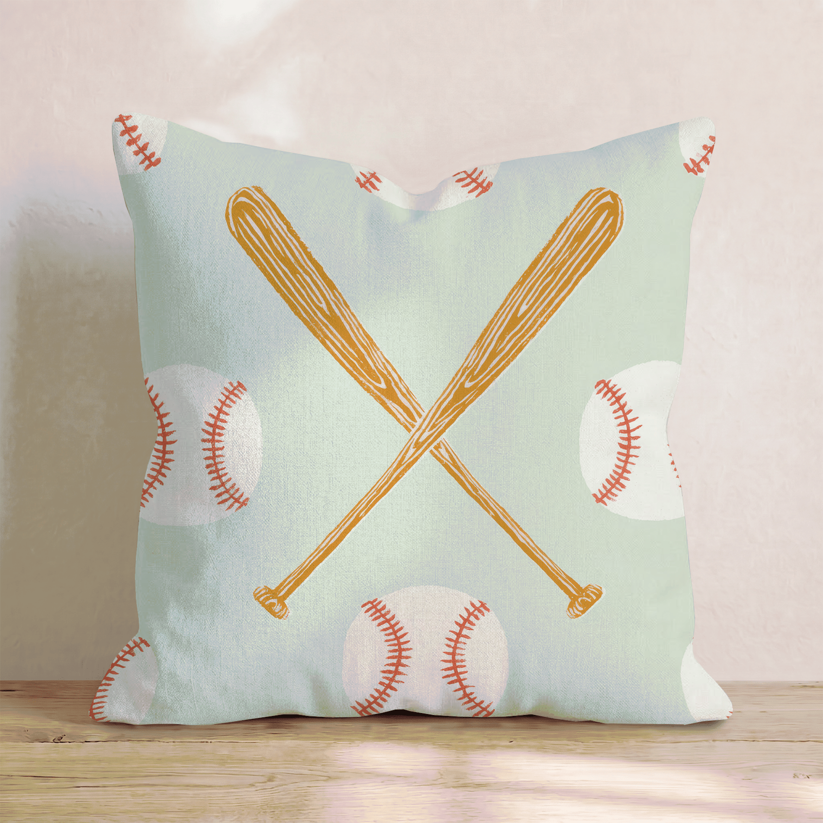 Criss Cross Bats Throw Pillow - Hillcroft Home