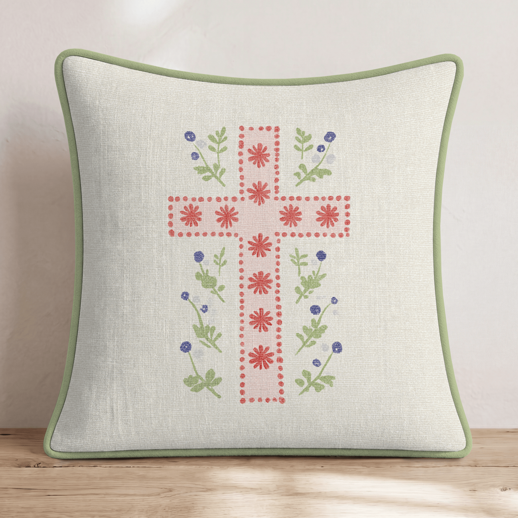 Cross Stitch Throw Pillow - Hillcroft Home