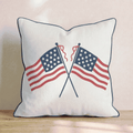 Crossed American Flags Throw Pillow - Hillcroft Home