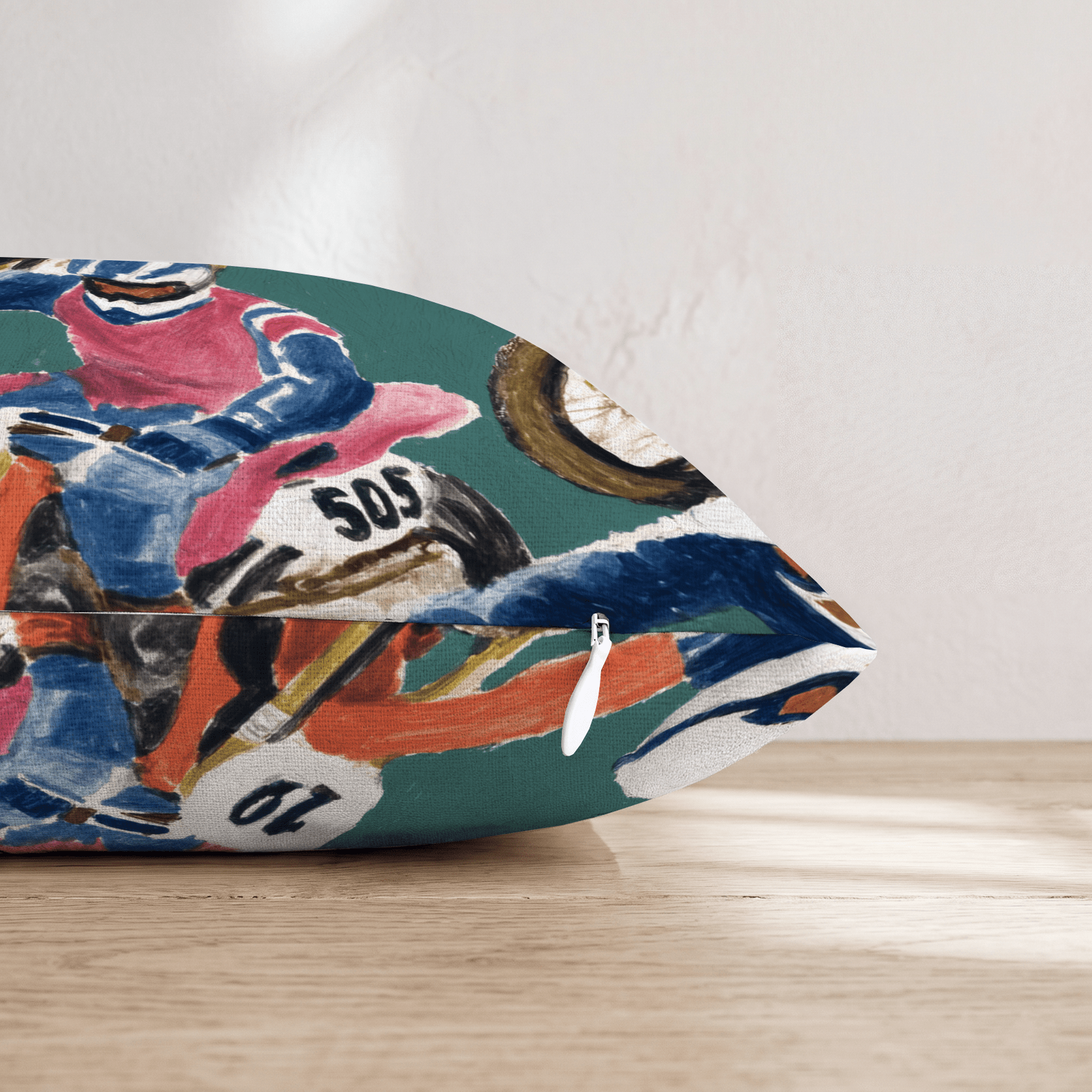 Crowded Bike Race Throw Pillow - Hillcroft Home