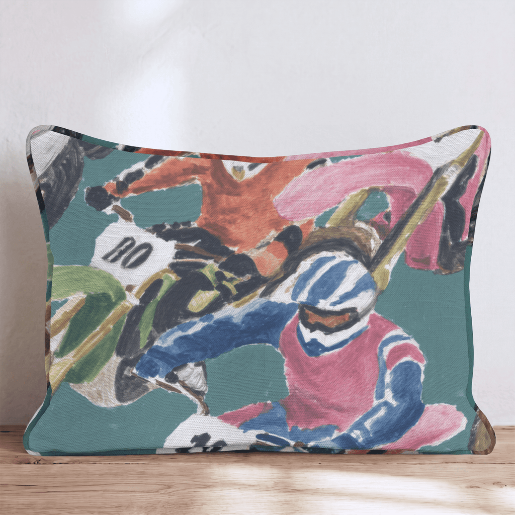 Crowded Bike Race Throw Pillow - Hillcroft Home