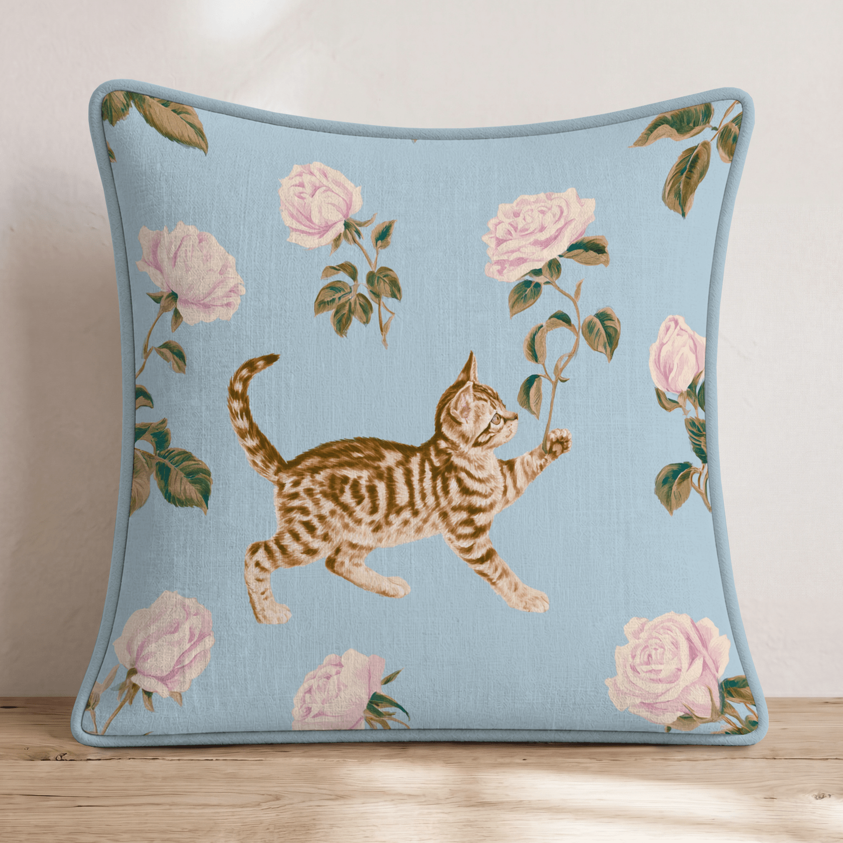Curious Kitten Throw Pillow - Hillcroft Home