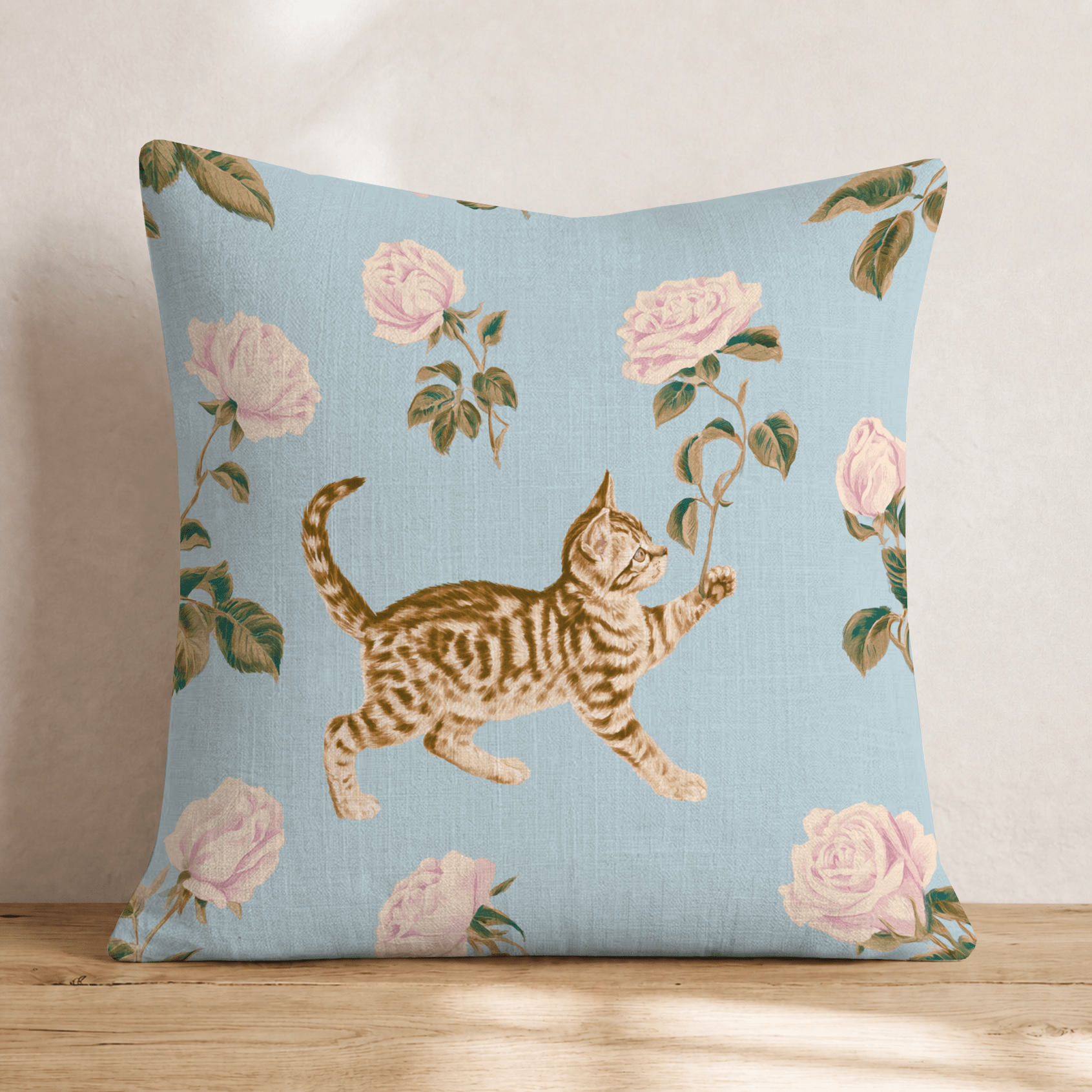 Curious Kitten Throw Pillow - Hillcroft Home