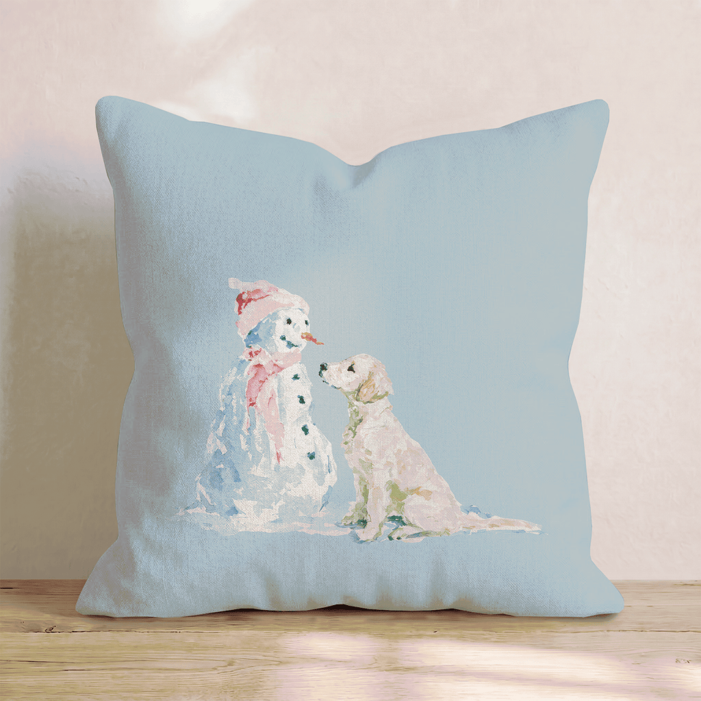 Curious Snowman Throw Pillow - Hillcroft Home