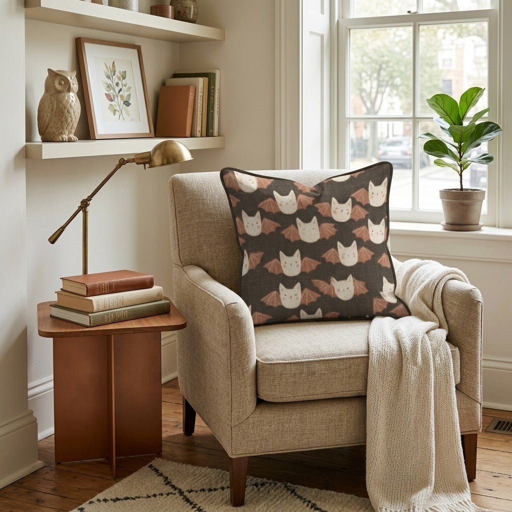 Cute Bats Throw Pillow - Hillcroft Home