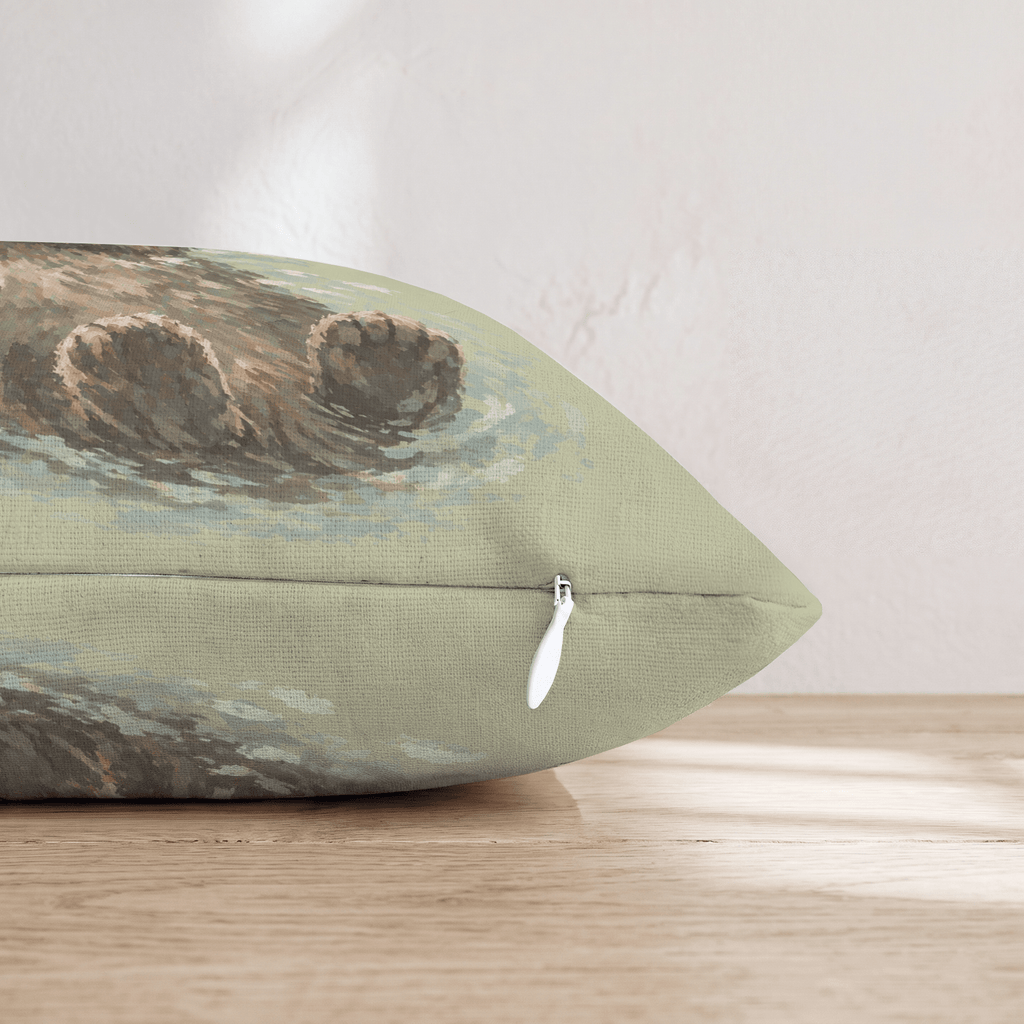 Cute Otter Throw Pillow - Hillcroft Home