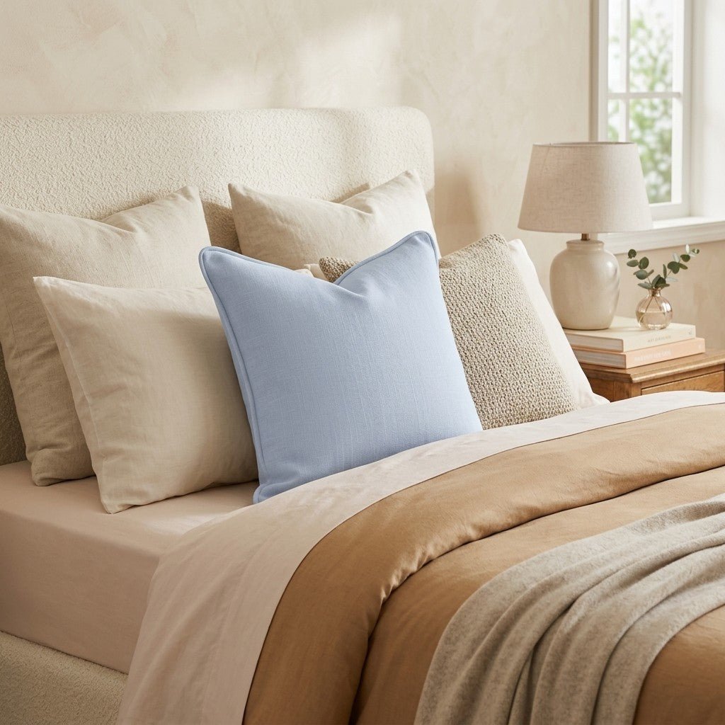 Cyan Blue Throw Pillow - Hillcroft Home