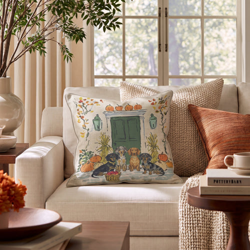 Dachshund Autumn Wander Throw Pillow throw pillow - Hillcroft Home