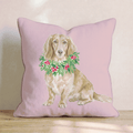 Dachshund Berry Wreath Throw Pillow - Hillcroft Home