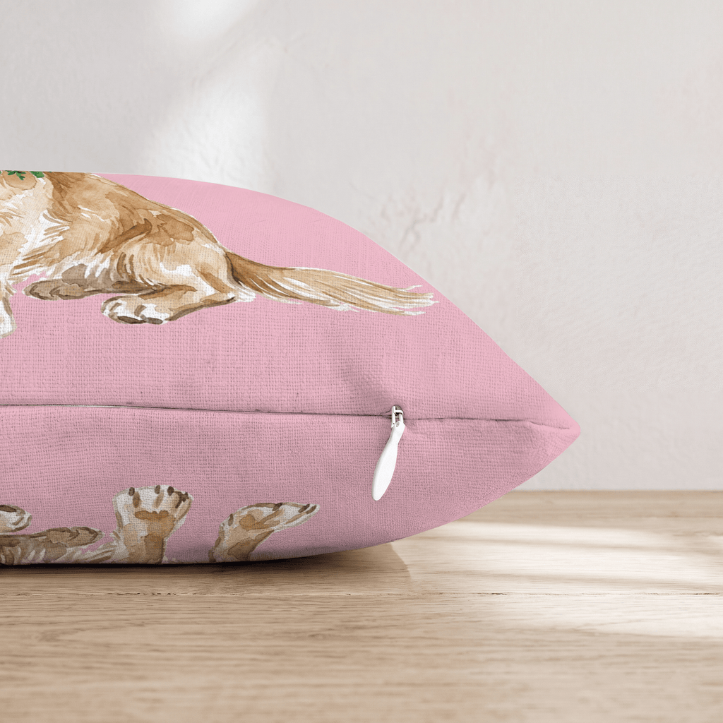 Dachshund Berry Wreath Throw Pillow - Hillcroft Home