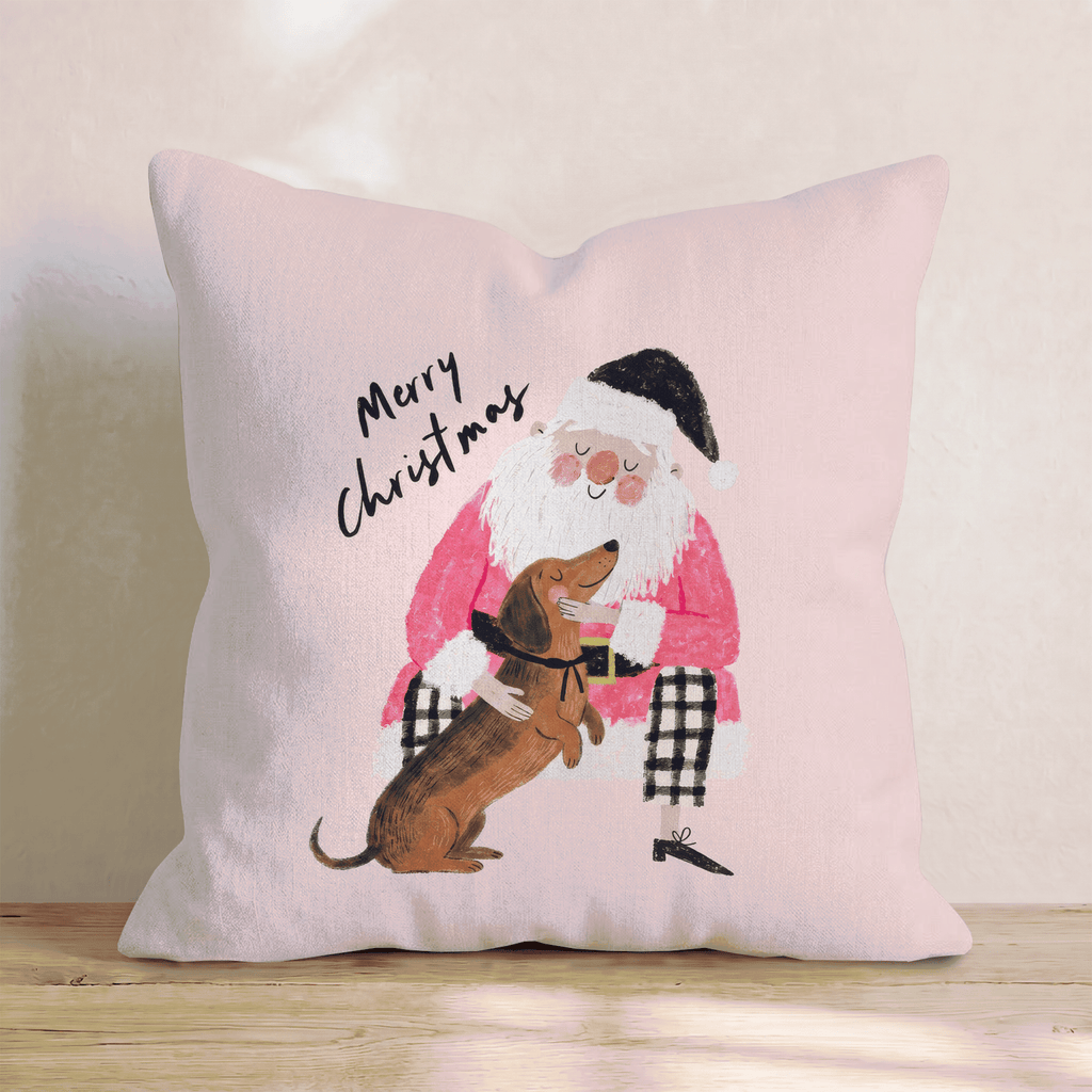 Dachshund Christmas Embrace Throw Pillow - Hillcroft Home