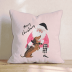Dachshund Christmas Embrace Throw Pillow - Hillcroft Home