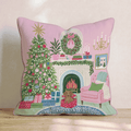 Dachshund Christmas Parlor Throw Pillow - Hillcroft Home