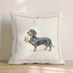 Dachshund Coffee Throw Pillow - Hillcroft Home