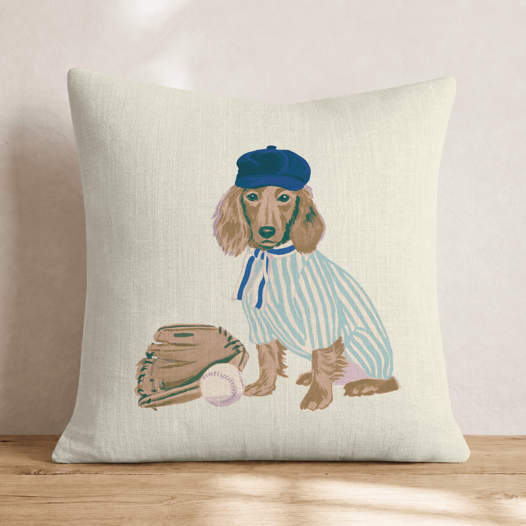 Dachshund Dugout Throw Pillow - Hillcroft Home