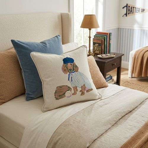 Dachshund Dugout Throw Pillow - Hillcroft Home