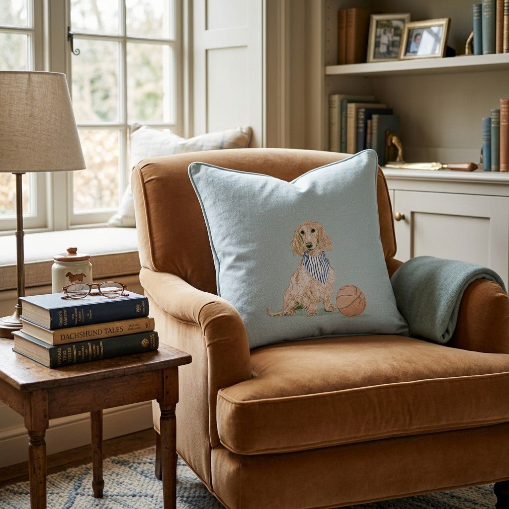 Dachshund Dunks Throw Pillow - Hillcroft Home