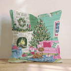 Dachshund Fireside Cabin Throw Pillow - Hillcroft Home