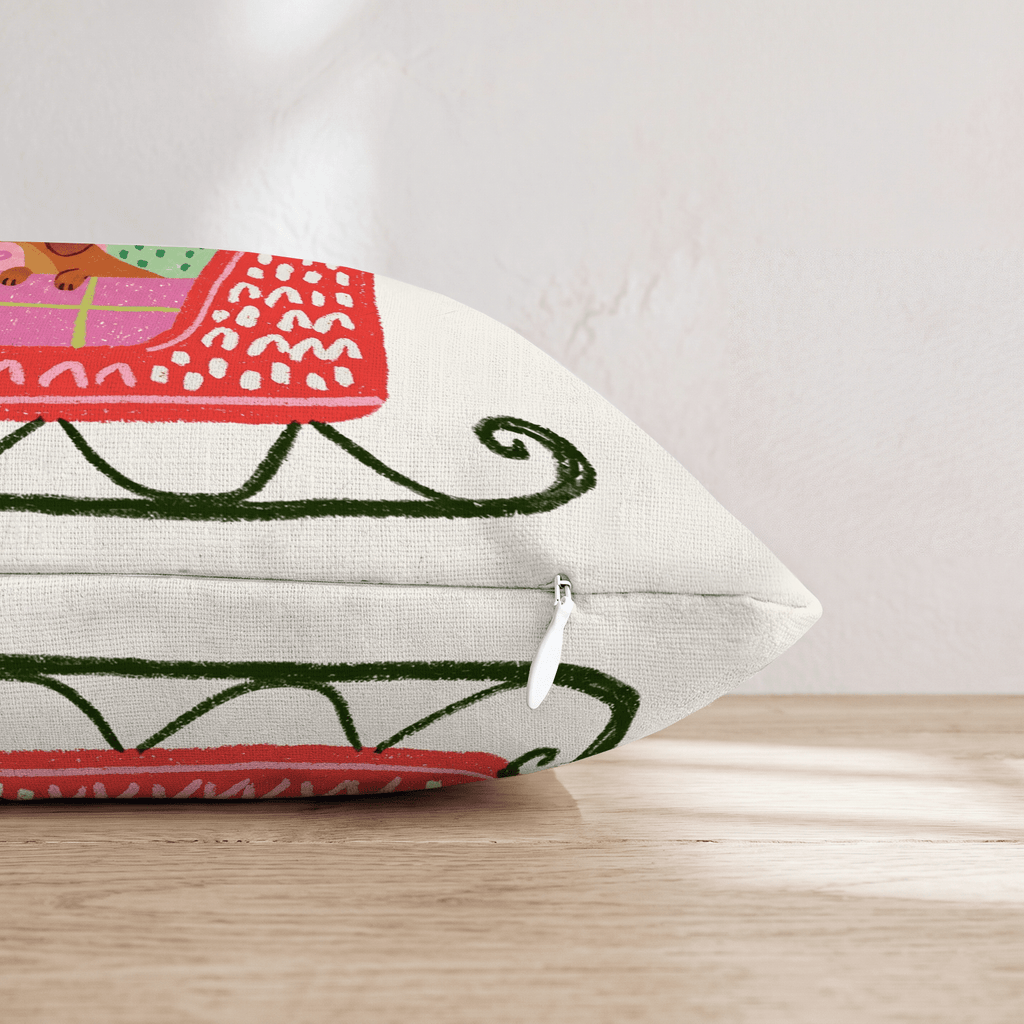 Dachshund Gift Sleigh Throw Pillow - Hillcroft Home