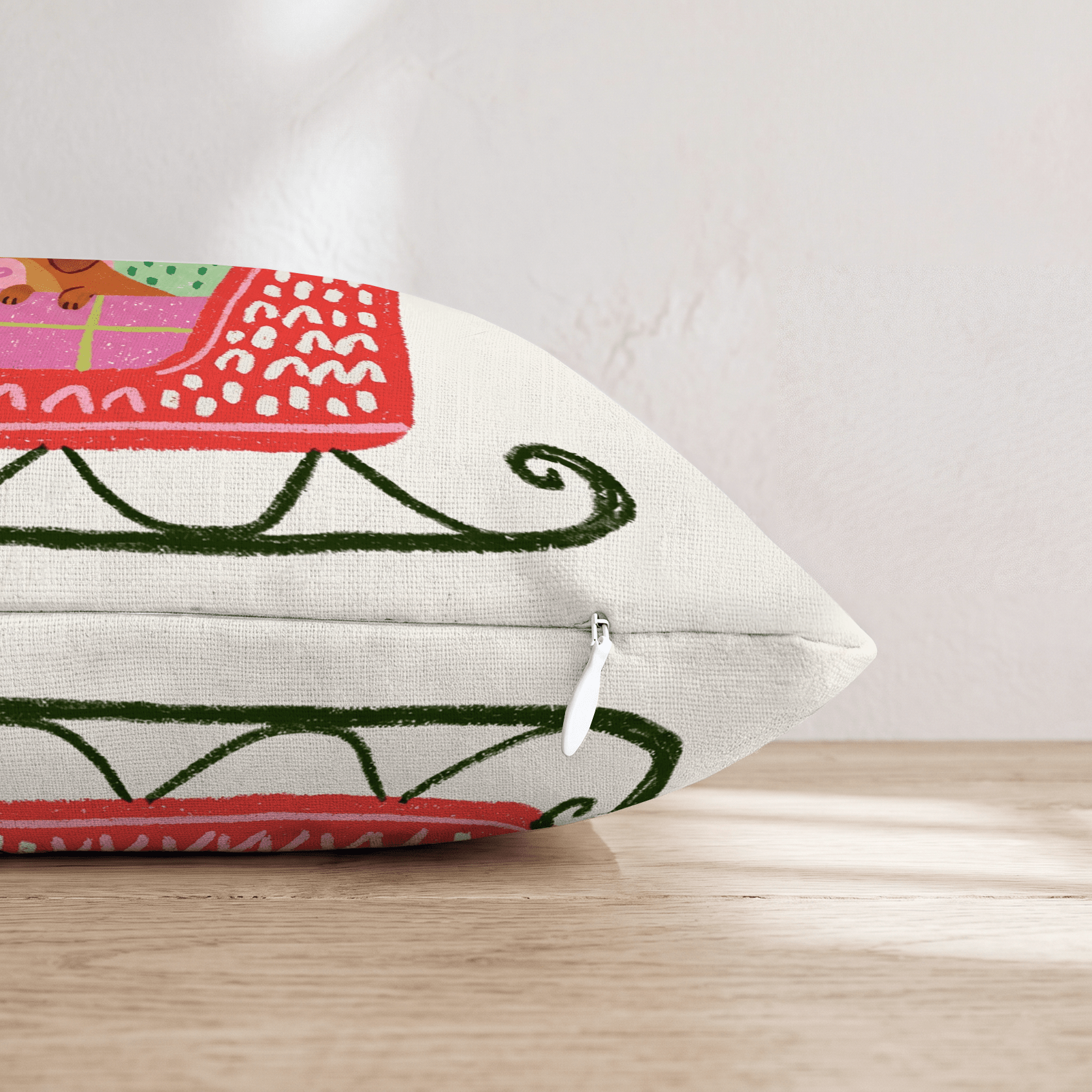 Dachshund Gift Sleigh Throw Pillow - Hillcroft Home